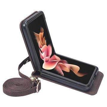 Hybrid Cover Samsung Galaxy Z Flip4 med Kortholder - Brun