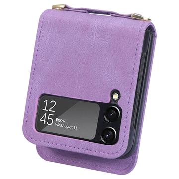 Hybrid Cover Samsung Galaxy Z Flip4 med Kortholder - Lilla