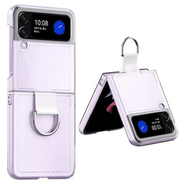 Samsung Galaxy Z Flip4 Cover med Metal Ring - Klar