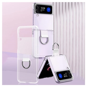 Samsung Galaxy Z Flip4 Cover med Metal Ring - Klar