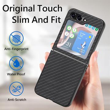 Samsung Galaxy Z Flip5 Hybrid Cover - Karbonfiber - Sort