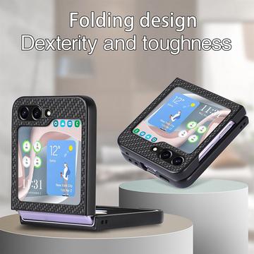Samsung Galaxy Z Flip5 Hybrid Cover - Karbonfiber - Sort