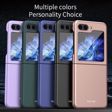 Samsung Galaxy Z Flip5 Gummibelagt Plastik Cover - Rødguld