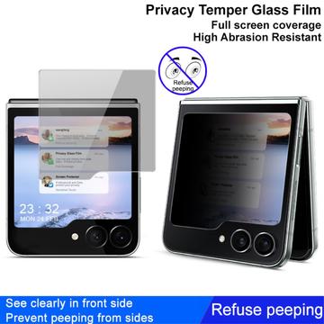 Samsung Galaxy Z Flip6/Z Flip7 FE Imak Privacy Full Cover Skærmbeskyttelse Hærdet Glas - 9H