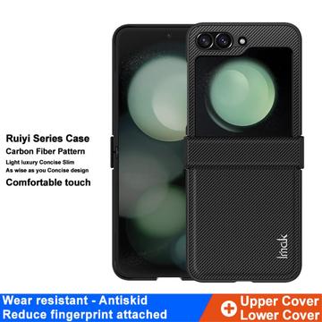Samsung Galaxy Z Flip6/Z Flip7 FE Imak Ruiyi Hybrid Cover - Karbonfiber - Sort