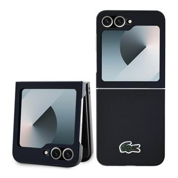 Samsung Galaxy Z Flip6/Z Flip7 Lacoste Iconic Petit Pique Woven Logo Cover - Sort
