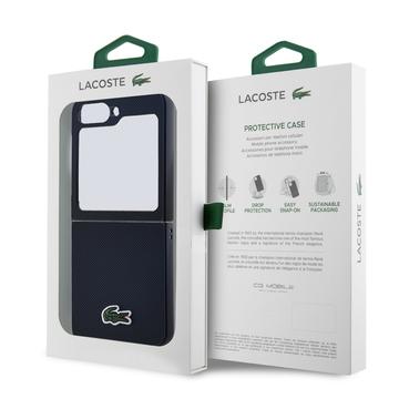 Samsung Galaxy Z Flip6/Z Flip7 Lacoste Iconic Petit Pique Woven Logo Cover - Sort
