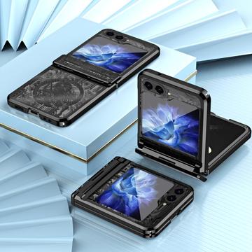 Samsung Galaxy Z Flip6/Z Flip7 FE Mechanical Legend Galvaniseret plastik cover - Sort