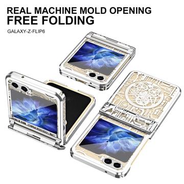 Samsung Galaxy Z Flip6/Z Flip7 FE Mechanical Legend Galvaniseret plastik cover - Sølv