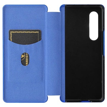 Samsung Galaxy Z Fold3 5G Flip Cover - Karbonfiber - Blå