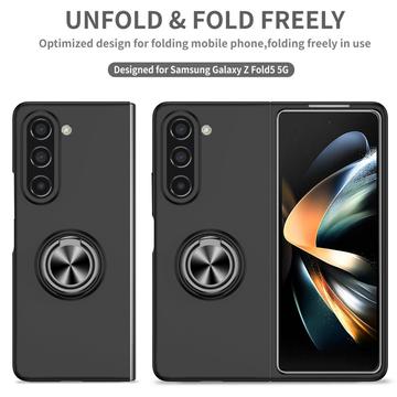 Samsung Galaxy Z Fold5 Cover med Ring Holder - Sort