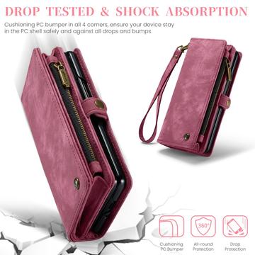 Samsung Galaxy Z Fold6 Caseme 008 2-i-1 Multifunktionel Pung - Rød