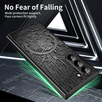 Samsung Galaxy Z Fold6 Mechanical Legend Galvaniseret plastik cover - Sort