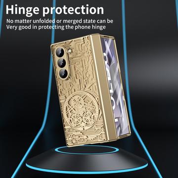 Samsung Galaxy Z Fold6 Mechanical Legend Galvaniseret plastik cover - Guld