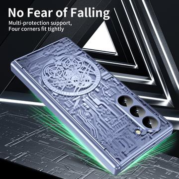 Samsung Galaxy Z Fold6 Mechanical Legend Galvaniseret plastik cover - Blå