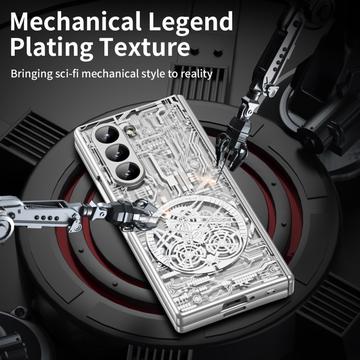 Samsung Galaxy Z Fold6 Mechanical Legend Galvaniseret plastik cover - Sølv