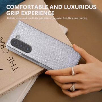 Samsung Galaxy Z Fold6 Rhinestone Tekstur Hybrid Cover - Sølv