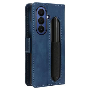 Samsung Galaxy Z Fold7 Kortholder Pung Etui med Penholder - Blå