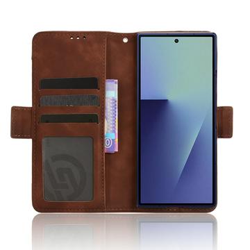 Samsung Galaxy Z Fold7 Kortholder Pung Etui med Penholder - Brun