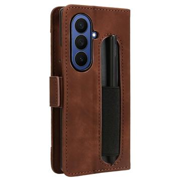 Samsung Galaxy Z Fold7 Kortholder Pung Etui med Penholder - Brun