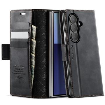 Samsung Galaxy Z Fold7 Caseme 033 Pung Etui med Kalvemønster og RFID-blokering - Sort