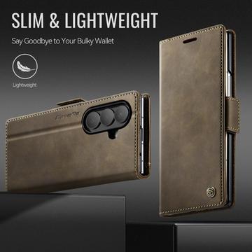 Samsung Galaxy Z Fold7 Caseme 033 Pung Etui med Kalvemønster og RFID-blokering - Kaffe