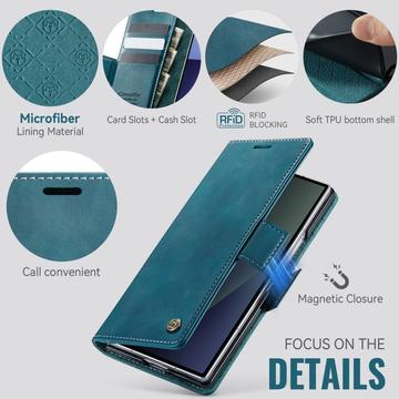 Samsung Galaxy Z Fold7 Caseme 033 Pung Etui med Kalvemønster og RFID-blokering - Grøn