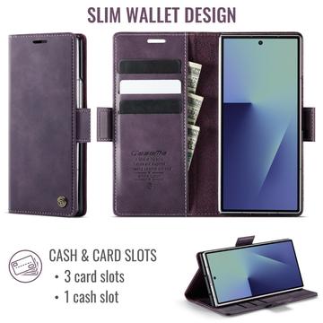 Samsung Galaxy Z Fold7 Caseme 033 Pung Etui med Kalvemønster og RFID-blokering - Lilla