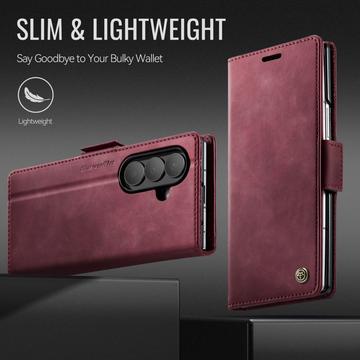 Samsung Galaxy Z Fold7 Caseme 033 Pung Etui med Kalvemønster og RFID-blokering - Rød