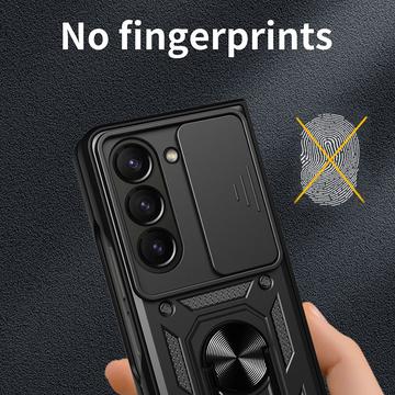 Samsung Galaxy Z Fold7 Roterende Ring Hybrid Cover med Kameraskjold - Blå