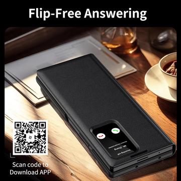 Samsung Galaxy Z Fold7 Smart Clear View Flip-etui med kortholder - Sort
