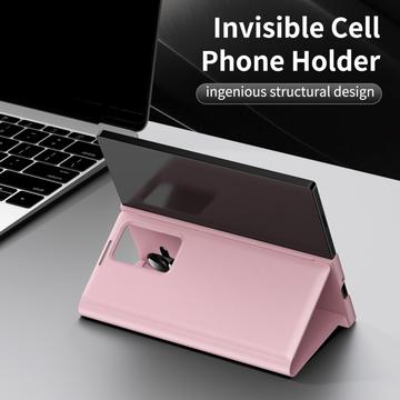 Samsung Galaxy Z Fold7 Smart Clear View Flip-etui med kortholder - Pink