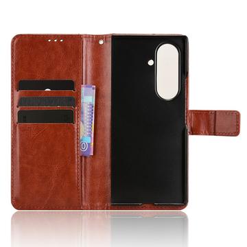 Samsung Galaxy Z Fold7 Pung Etui med Stativ - Brun
