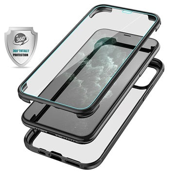 Shine&Protect 360 iPhone 11 Pro Max Hybrid Cover - Sort / Klar