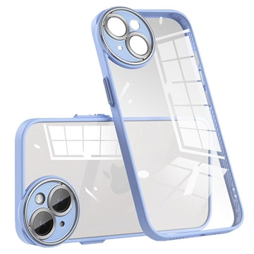 iPhone 14 Stødabsorberende Hybrid Cover med Kamerabeskytter - Babyblå