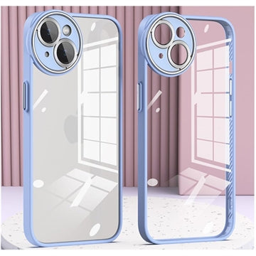 iPhone 14 Stødabsorberende Hybrid Cover med Kamerabeskytter - Babyblå