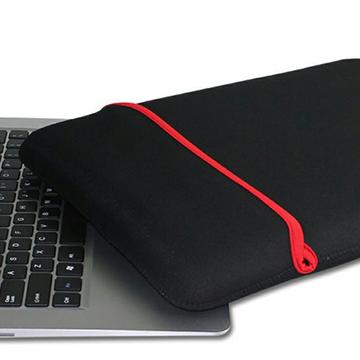 Blødt beskyttende sleeve til laptop/tablet - 13" - sort / rød