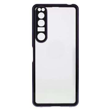 Sony Xperia 1 IV Magnetisk Cover med Hærdet Glas - Lilla