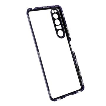 Sony Xperia 1 IV Magnetisk Cover med Hærdet Glas - Lilla