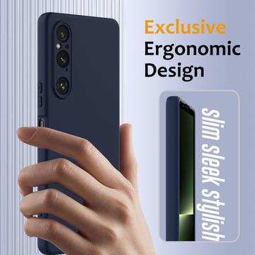 Sony Xperia 1 V Liquid Silikone Cover - MagSafe Kompatibel - Mørkeblå