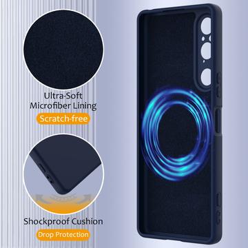 Sony Xperia 1 V Liquid Silikone Cover - MagSafe Kompatibel - Mørkeblå