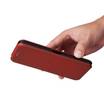 Sony Xperia 1 VI Flip Cover - Karbonfiber - Brun