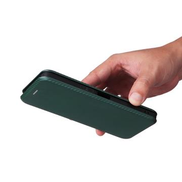 Sony Xperia 1 VI Flip Cover - Karbonfiber - Grøn