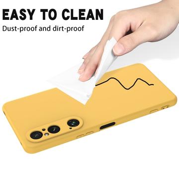 Sony Xperia 1 VI Liquid Silikone Cover med Strop - Gul