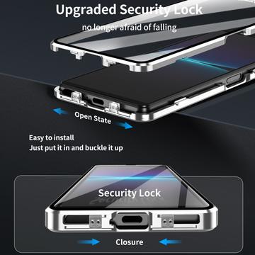Sony Xperia 1 VII magnetisk etui med hærdet glas - sølv