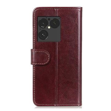 Sony Xperia 1 VIII Pung Etui med Stativ - Brun