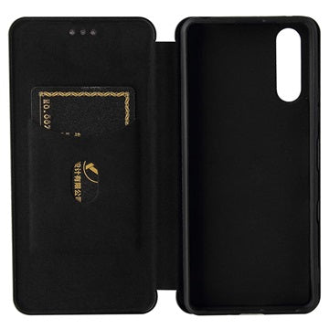 Sony Xperia 10 III, Xperia 10 III Lite Flip Cover - Karbonfiber - Sort