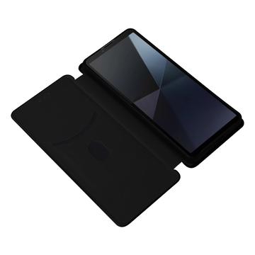 Sony Xperia 10 VI Flip Cover - Karbonfiber - Sort