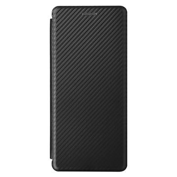 Sony Xperia 10 VI Flip Cover - Karbonfiber - Sort