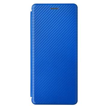 Sony Xperia 10 VI Flip Cover - Karbonfiber - Blå